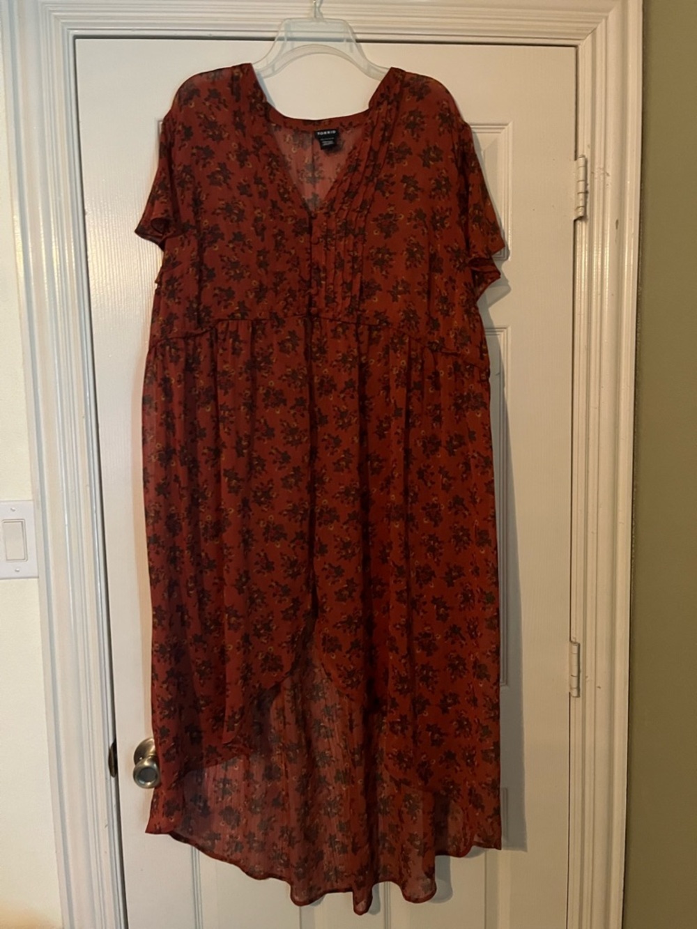 Torrid Sheer Rust Duster Blouse